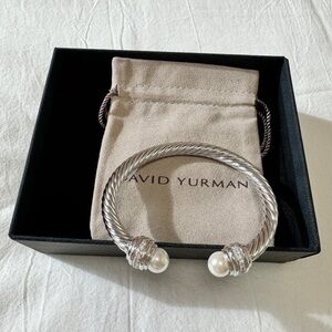 David Yurman Silver Bracelet with Pearls 7MM